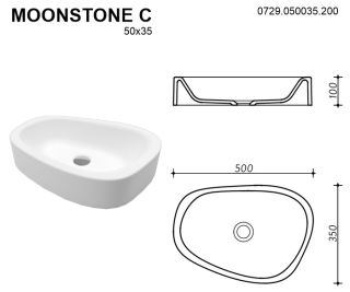 Раковина Whitecross Moonstone C 0729.050035.200 50см белый матовый